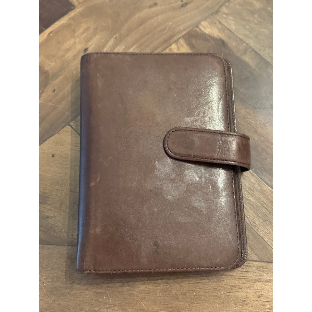 Wilson's Leather Vintage Brown Leather 6-Ring Personal Organizer Planner Binder